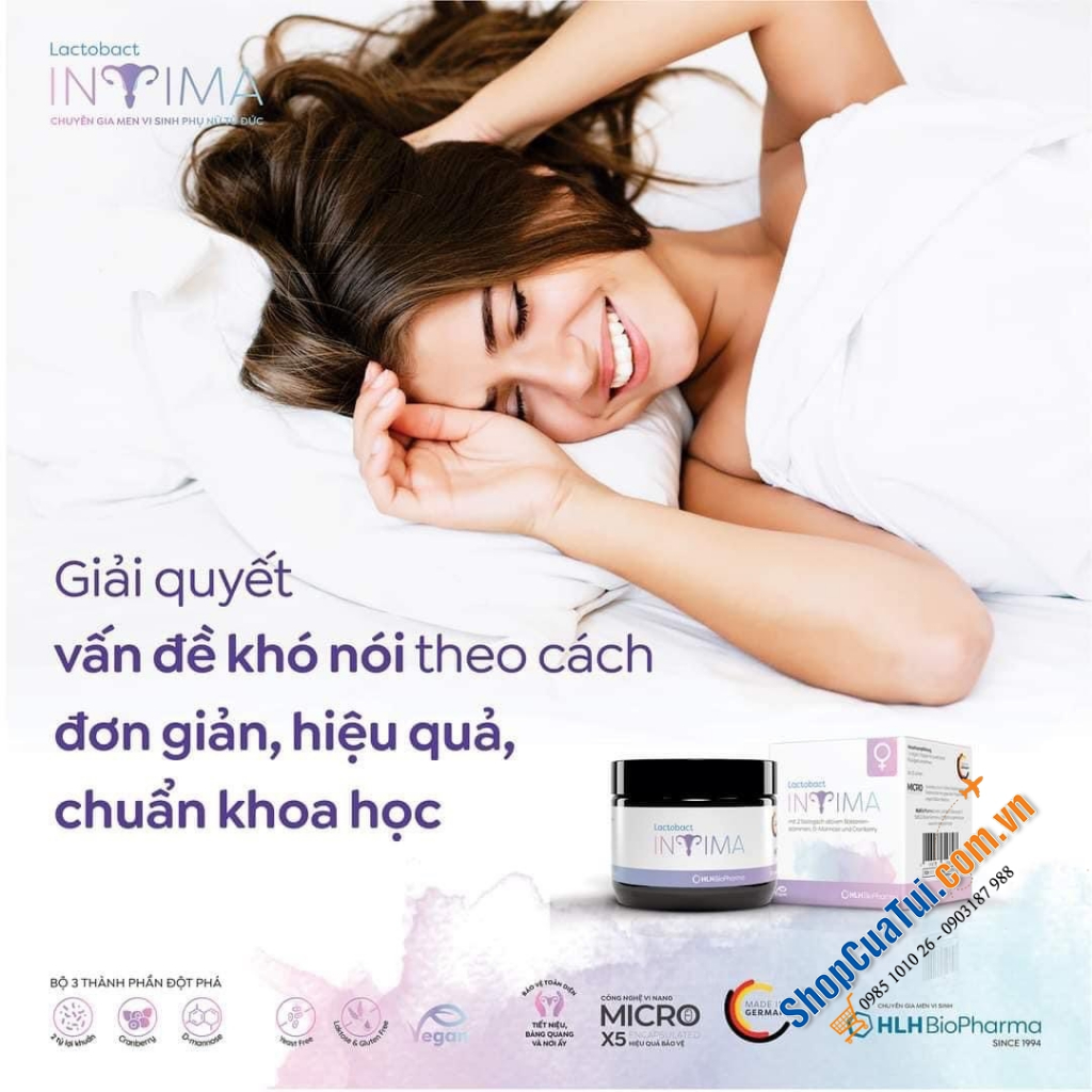 Viên uống men vi sinh Lactobact Intima dành cho phụ nữ- Út store