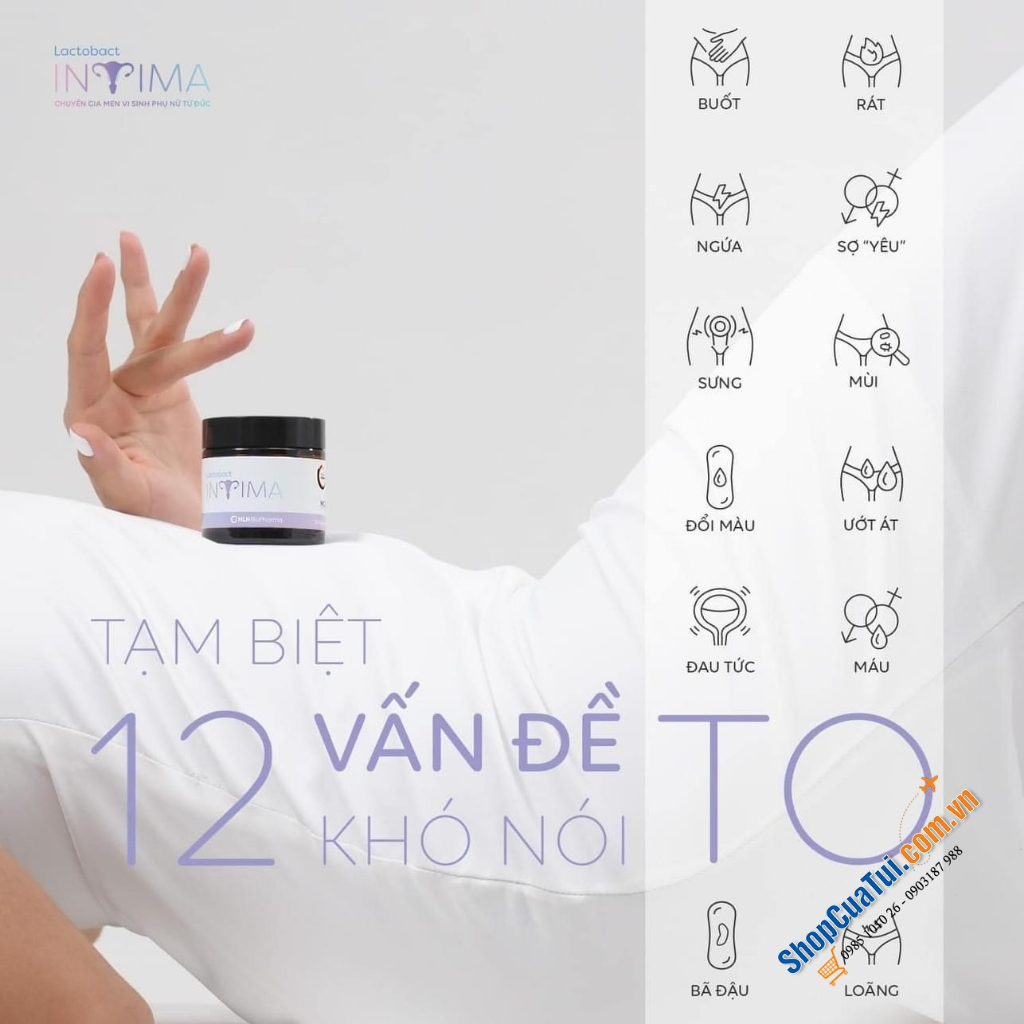 Viên uống men vi sinh Lactobact Intima dành cho phụ nữ- Út store