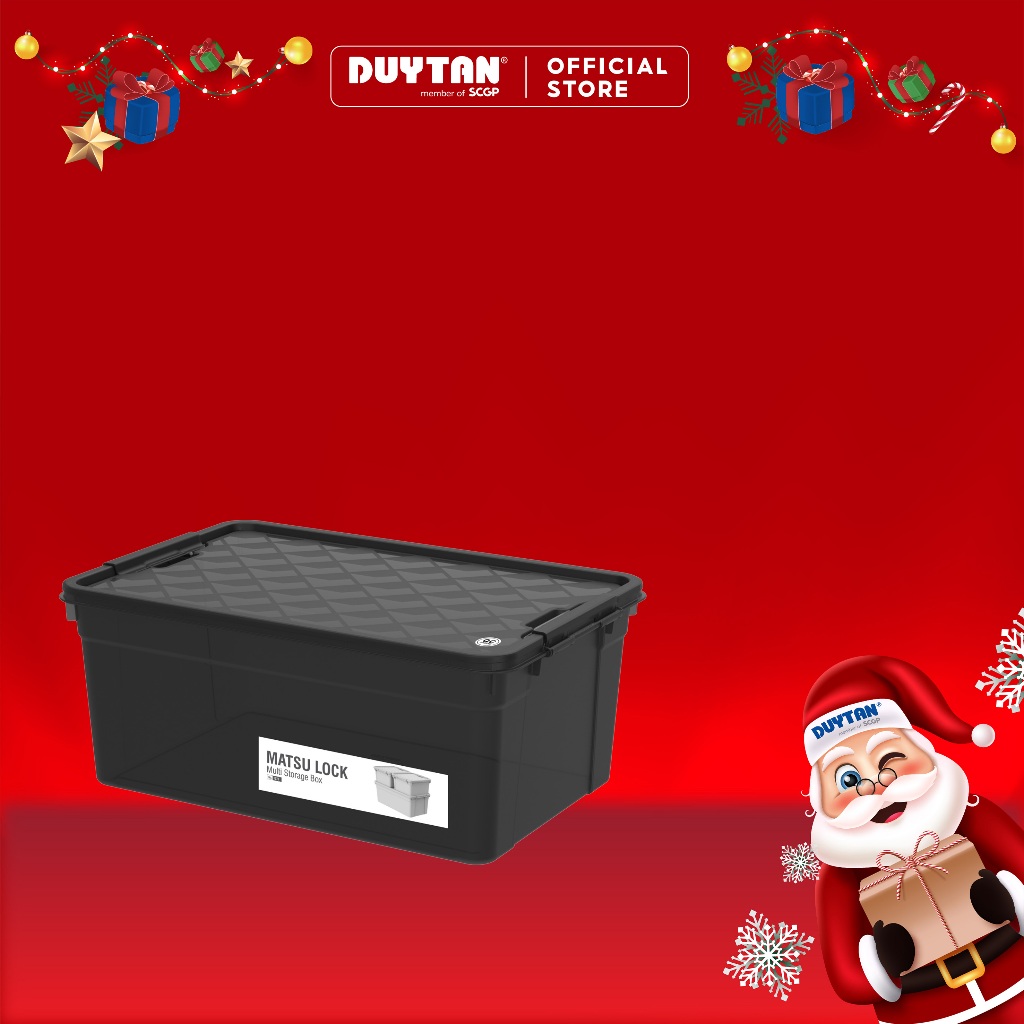 Thùng lưu trữ đa năng Matsu Lock 45L, thùng nhựa đựng đồ, thùng đựng đồ thiết kế hộp có khóa cài then, chồng xếp dễ dàng