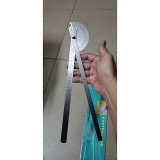 Thước đo góc 180 độ 300mm tùy chỉnh bằng thép không gỉ