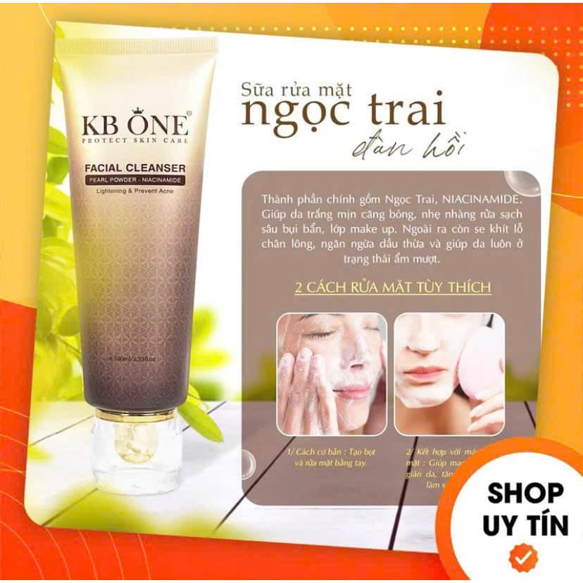 Sữa rửa mặt Kb One - Sữa rửa mặt KBONE 100ml chính hãng Loại bỏ sạch sâu bụi bẩn bã nhờn bám trên da