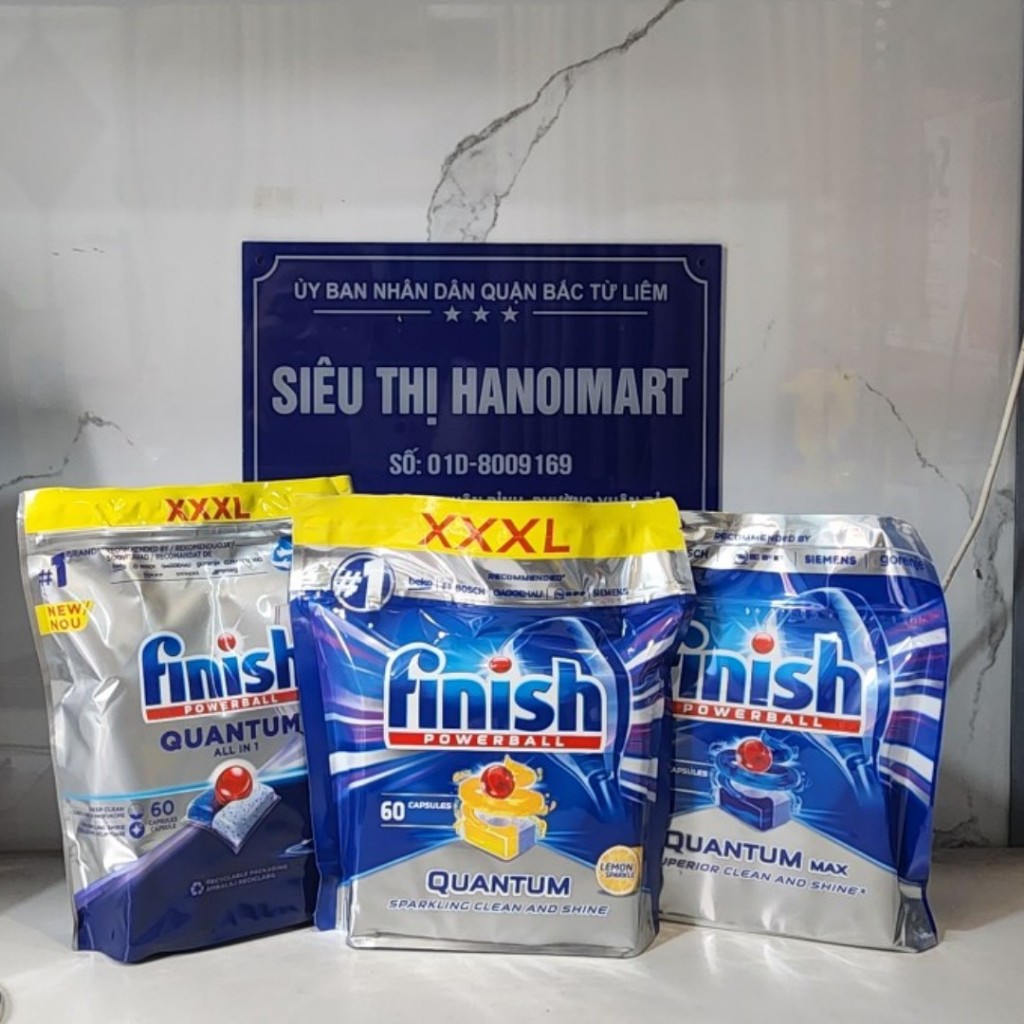 Viên rửa bát finish quantum max 36 viên, viên quantum 60 V chanh - HANOIMART