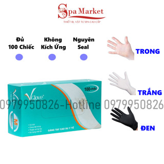 Găng Tay , Bao Tay Y Tế Không Bột, Có bột , Đen, Trong Giảm Béo Dùng Trong Y Tế, Spa Và Thẩm Mỹ Viện Đủ 100 Chiếc