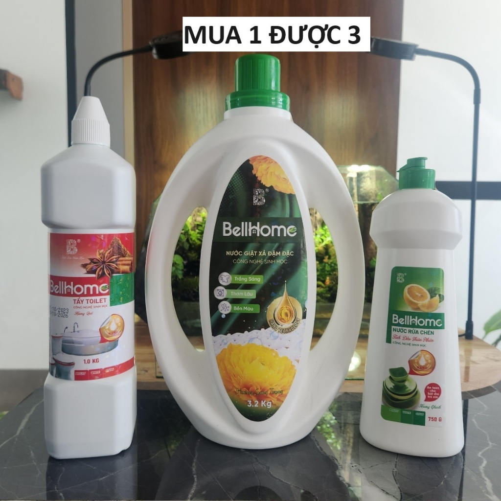 Combo siêu phẩm mua 1 tặng 2 Nước giặt sinh học Bell Home Hương tinh tế/Sang trọng/Cuốn hút