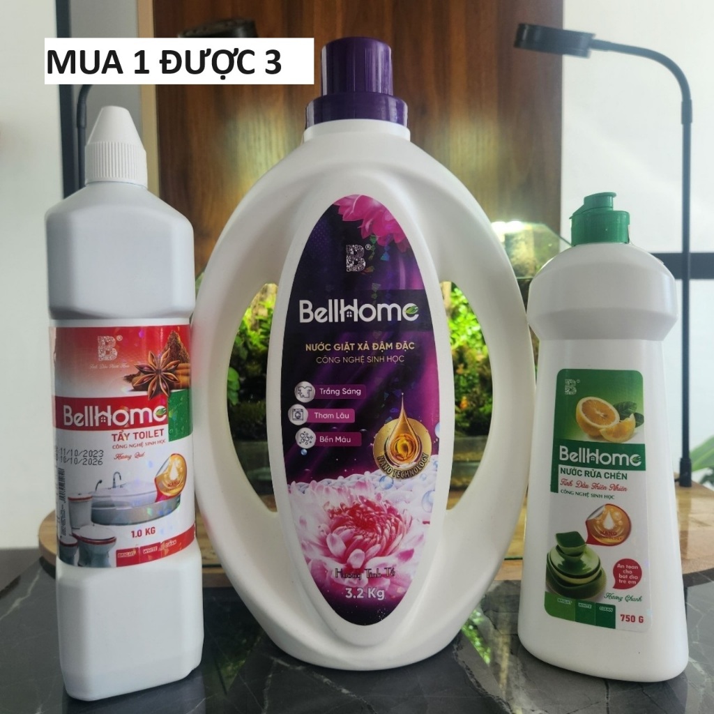 Combo siêu phẩm mua 1 tặng 2 Nước giặt sinh học Bell Home Hương tinh tế/Sang trọng/Cuốn hút