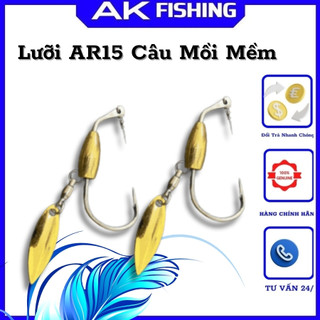 Lưỡi câu cá mồi mềm ar15 4cm & 5cm thủ công bằng thép không gỉ chì đồng câu cá lóc, lưỡi câu cá lóc, lưỡi câu cá chẽm