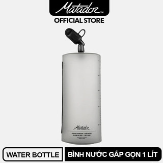 Bình nước gấp gọn dung tích 1 Lít Matador Water Bottle, khóa Zip chống rò rỉ, chất liệu TPU linh hoạt - Hàng chính hãng