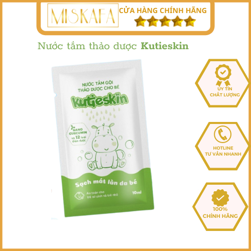 (Gói dùng thử) Nước tắm Kutieskin, nước tắm gội thảo dược cho bé, Sữa tắm cho bé Kutieskin (Gói 10ml)