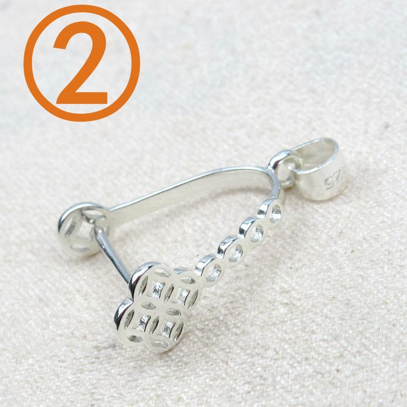 Móc bạc kim tiền kẹp đồng điếu - MH278
