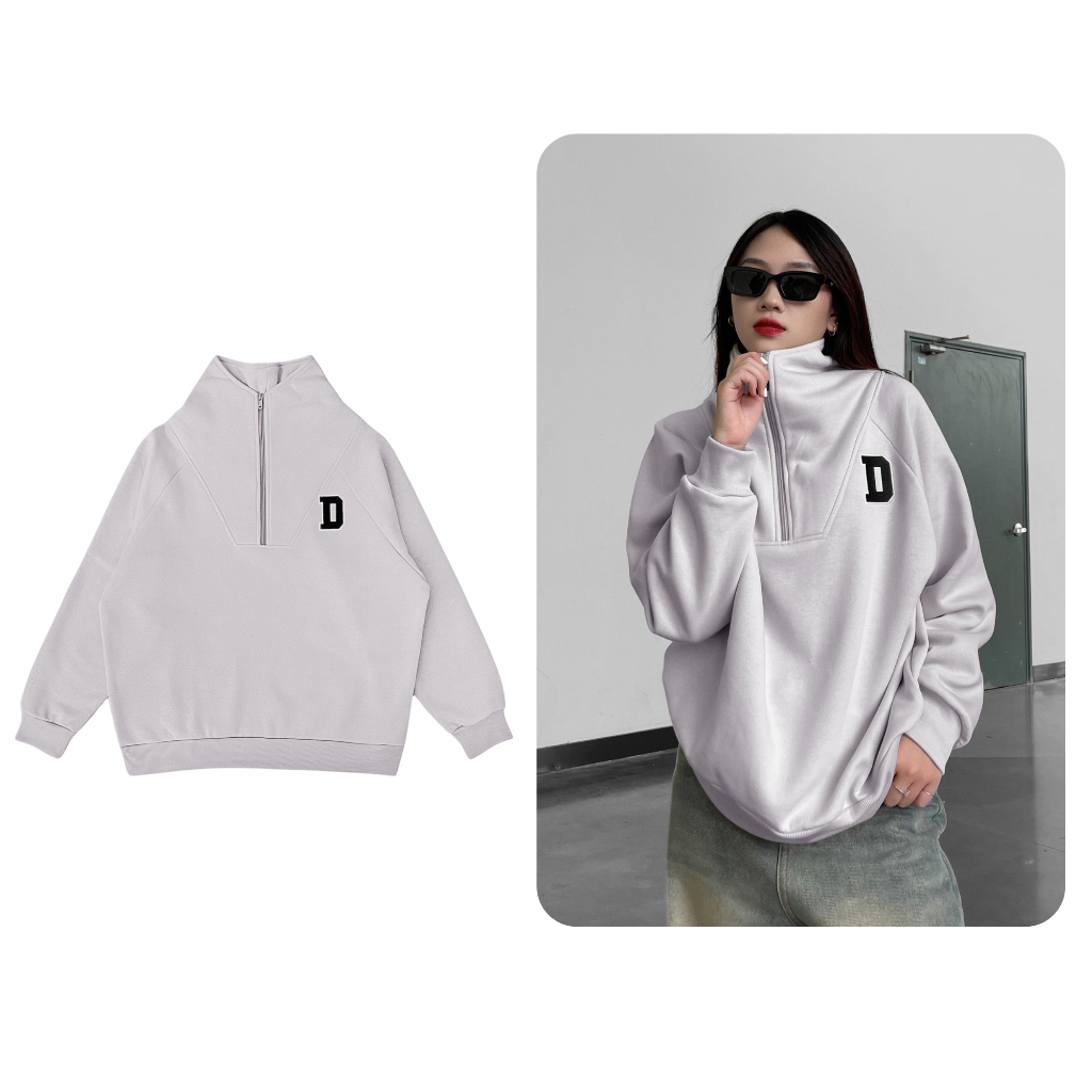 Áo sweater Zip Collar ODIN CLUB, Áo nỉ bông dài tay phối khóa zip nam nữ unisex, Local Brand ODIN CLUB