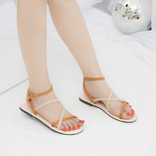 Giày MWC 2834 - Giày Sandal Đế Bệt, Giày Sandal Quai Dây Cách Điệu Đế Bệt Thời Trang