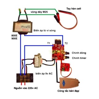Mạch timer máy hàn cell pin NY-D01 (Bản chuẩn 100A dùng 2 IC)