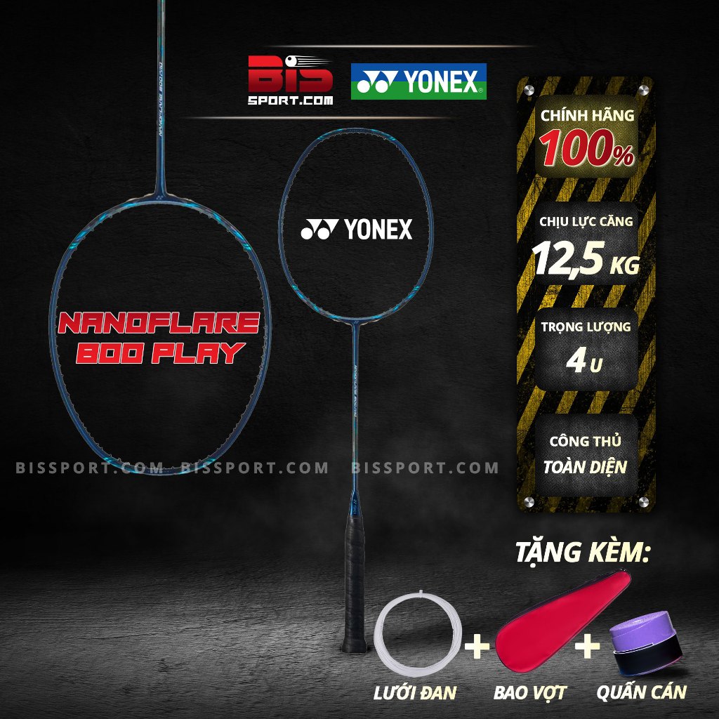 Vợt Cầu Lông Yonex Nanoflare 800 Play Chính Hãng - Công Thủ Toàn Diện - Tặng Kèm Túi Vợt Chống Nước, Lưới Đan, Quấn Cán