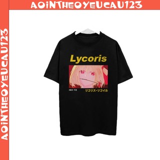 Mẫu Áo thun đen Lycoris Recoil Chisato Color Art Design (Black) ngắn tay, cực đẹp