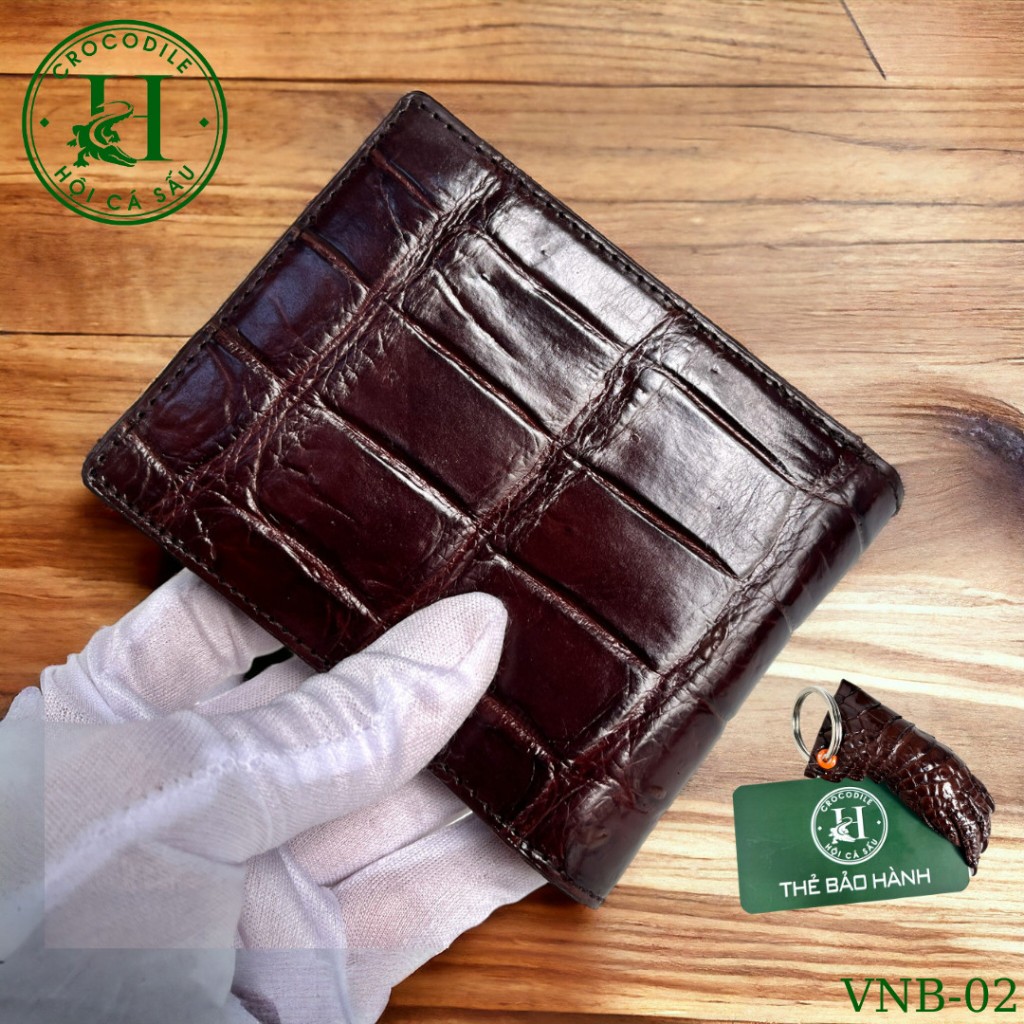 Bóp Ví Da Nam Thiết Kế Ngang Chất Liệu Da Bụng Cá Sấu 2 Mặt Cao Cấp, Cam Kết Da Cá Sấu Thật 100% V07