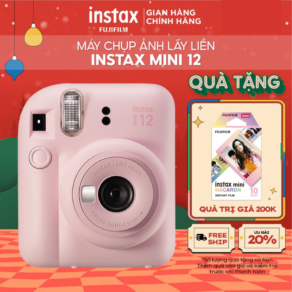 [Mã ICBFRI70 giảm 70K đơn 449K] Máy Ảnh Chụp Lấy Liền Fujifilm Instax Mini 12 - Bảo Hành 12 Tháng