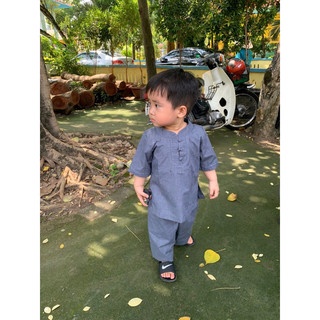 đồ lam đi chùa bé trai