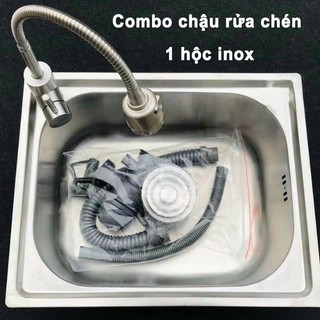 Chậu rửa chén bát inox 1 hộc - Bồn rửa chén 1 hố inox nhiều kích thước