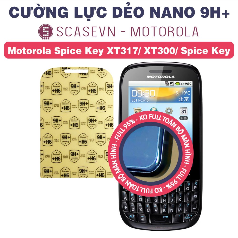 Cường Lực Dẻo Nano Trong Suốt Motorola Spice Key XT317/ XT300/ Spice Key