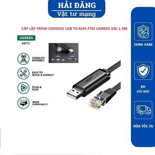 Cáp lập trình console usb to rj45 ftdi, cáp usb to rj45 hàng chính hãng ugreen 50773 dài 1,5m