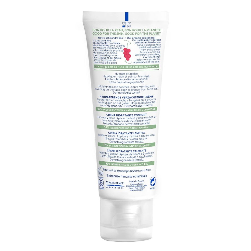 Kem dưỡng da mặt cho bé Mustela 0M+ 40ml cấp ẩm mềm mại dành cho da nhạy cảm - Monnie Kids