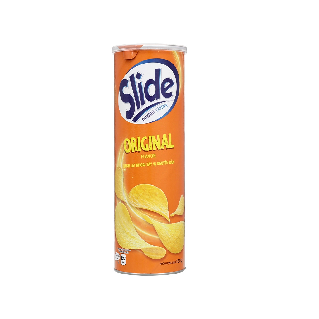 Khoai tây vị tự nhiên Slide lon 75g/150g