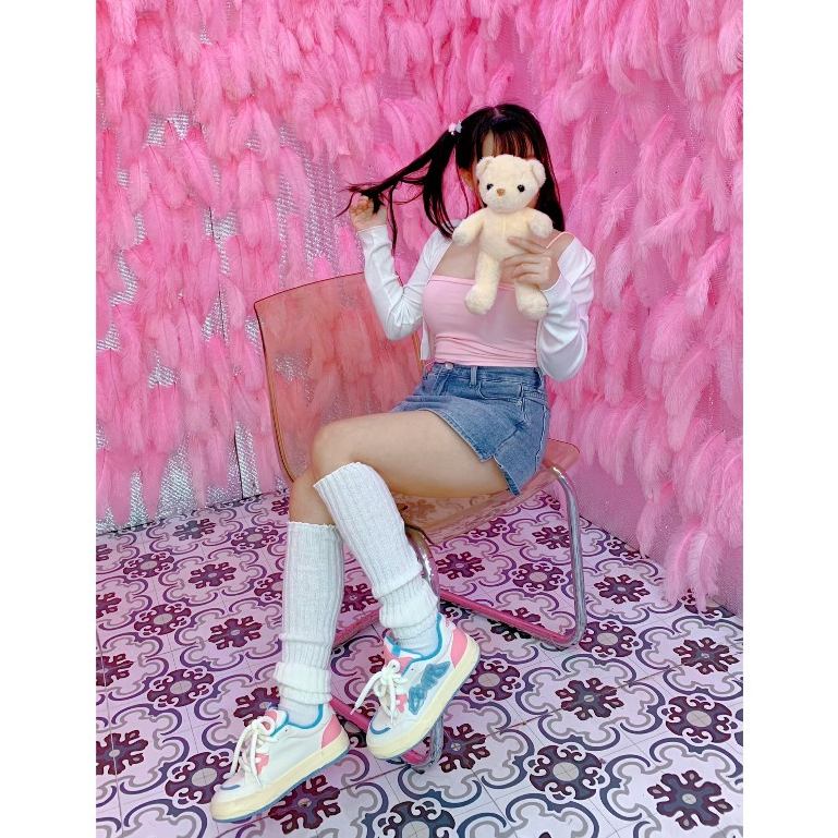 🍓  Giày Dây Thừng Màu Xanh Hồng Mũi Tròn Đi Học Giày Da Hàng Loại 1