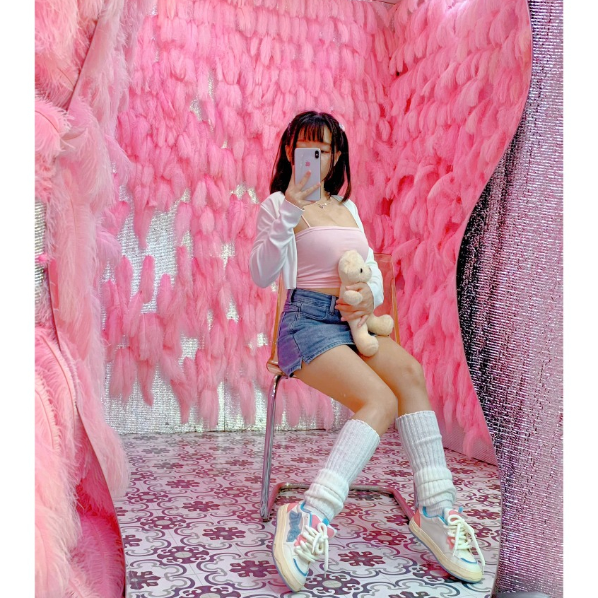 🍓  Giày Dây Thừng Màu Xanh Hồng Mũi Tròn Đi Học Giày Da Hàng Loại 1