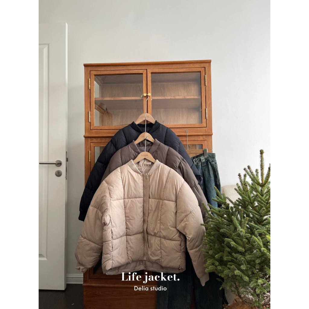 2285 ÁO PHAO DÀI TAY CỔ TRÒN