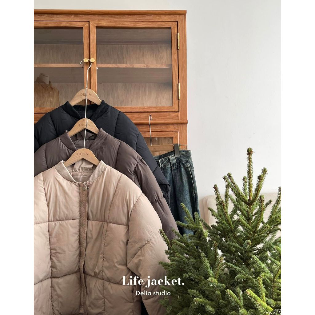 2285 ÁO PHAO DÀI TAY CỔ TRÒN