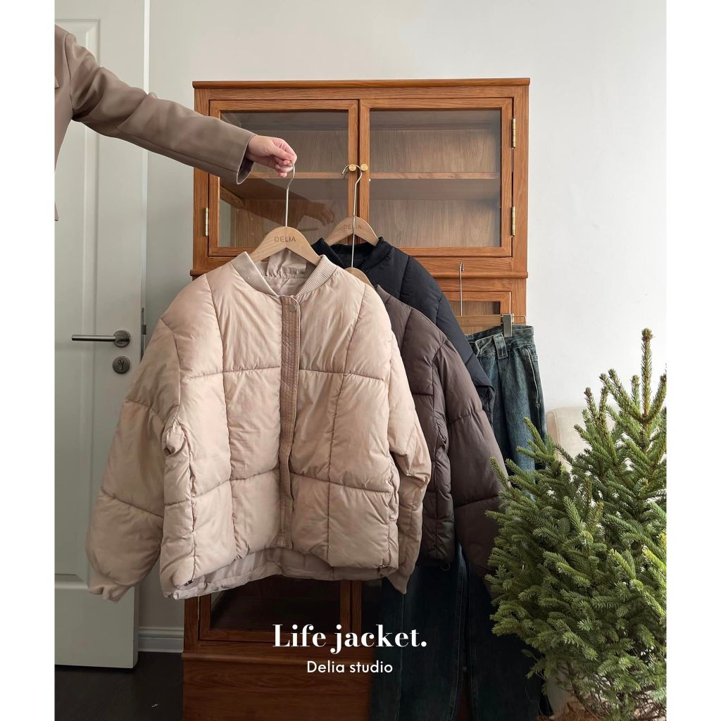 2285 ÁO PHAO DÀI TAY CỔ TRÒN