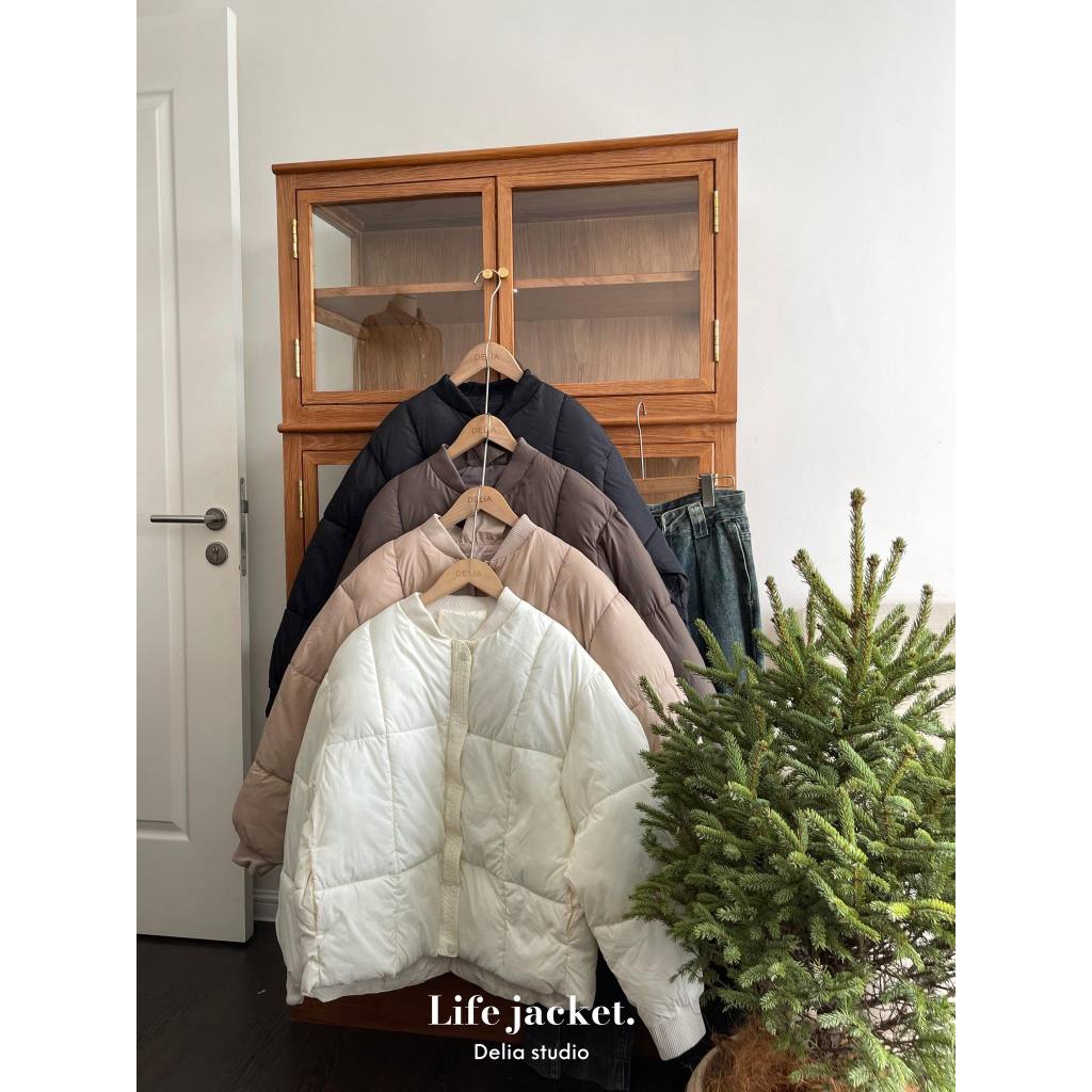 2285 ÁO PHAO DÀI TAY CỔ TRÒN