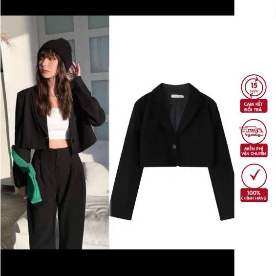 Áo blazer nữ croptop dáng ngắn cá tính phong cách Hàn Quốc ,áo vest dáng ngắn croptop dài tay phong cách mùa thu