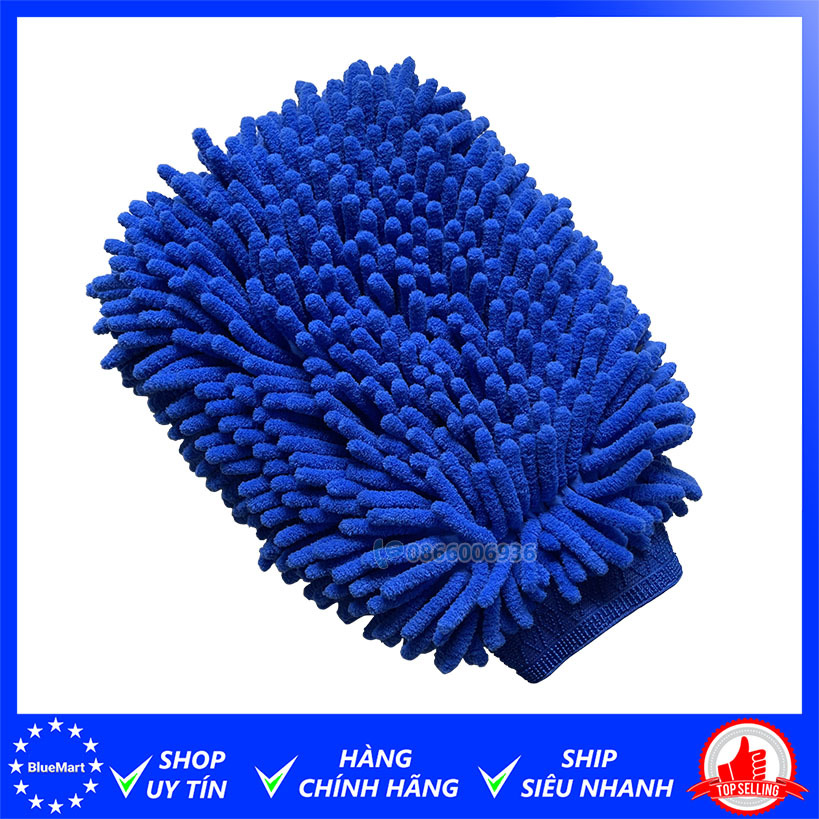 Găng tay rửa xe san hô microfiber sợi dài, rửa xe máy ô tô chống trầy xước sơn L2517