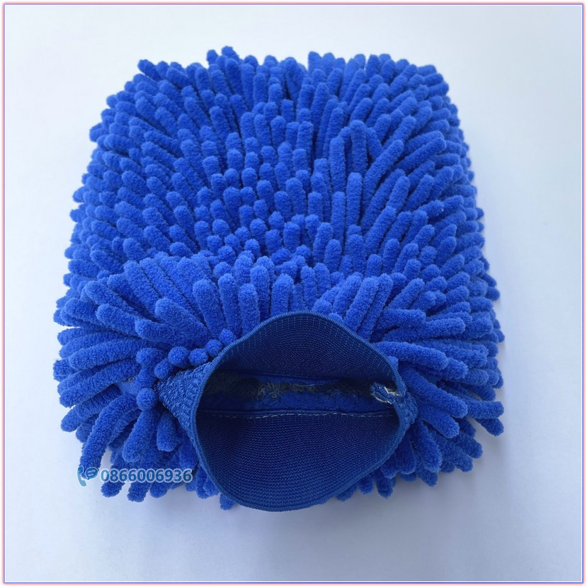 Găng tay rửa xe san hô microfiber sợi dài, rửa xe máy ô tô chống trầy xước sơn L2517