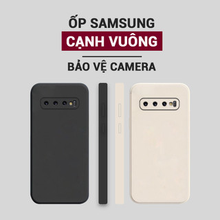 Ốp lưng Samsung Galaxy S10 / S10 5G / S10 Plus / S10+ / S10e viền vuông bảo vệ camera, chống bám vân tay