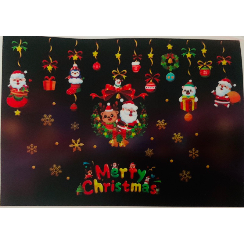 Tranh Decal Trang trí Noel, giáng sinh, decal dán kính noel
