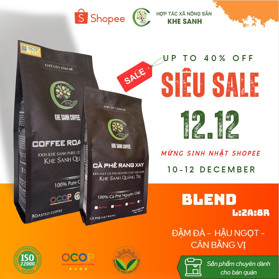 1KG Cà phê nguyên chất Arabica, Robusta, Liberica Khe Sanh