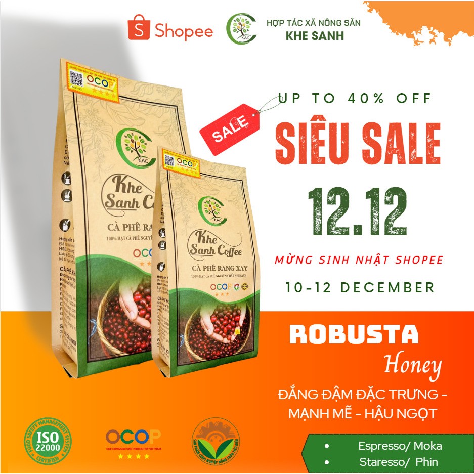 Cà phê nguyên chất Robusta Khe Sanh