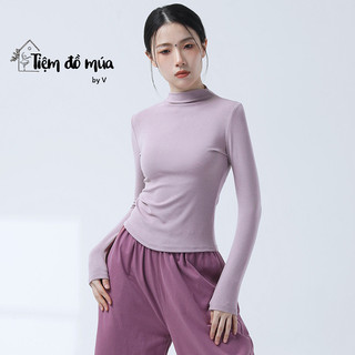 Áo thun cổ lọ tay dài mang thu đông, form ôm tôn dáng
