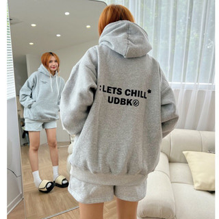Áo Hoodie Nỉ Bông In Chữ 2 Mặt LET CHILL, Áo Hoodie trần bông tay bo cao cấp Hàng Oversize Form Hàn Quốc