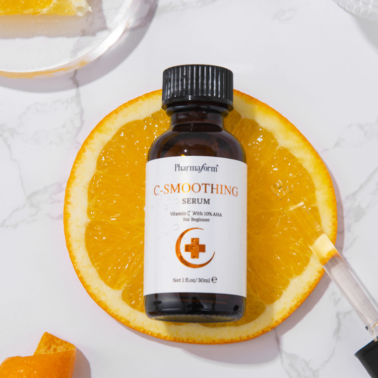 Serum Trắng Da, Tẩy Tế Bào Chết, Giảm Thâm Mụn, Chống Lão Hóa Pharmaform Vitamin C + AHA 10%  C-Smoothing 20ml