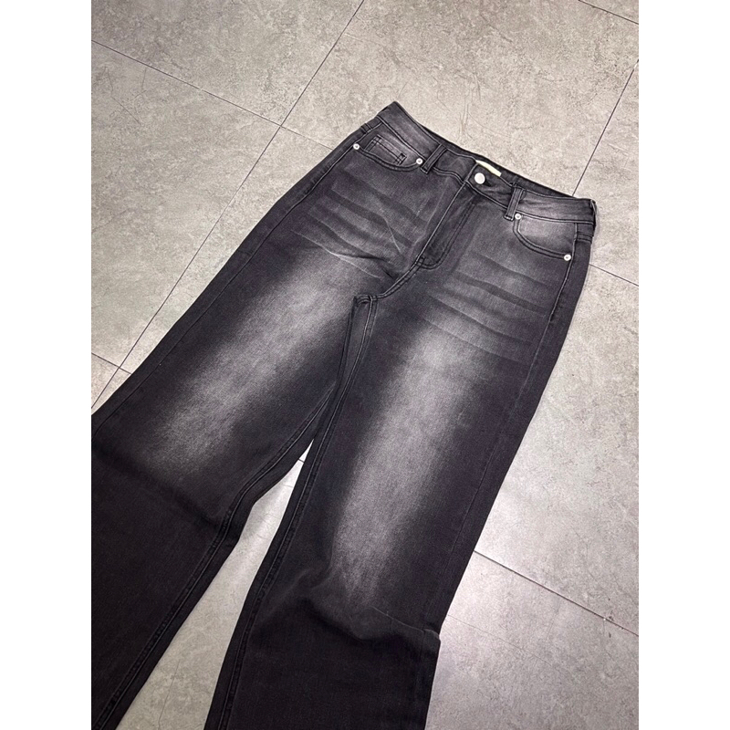 QUẦN JEANS SUÔNG RỘNG - WASH XÁM SÁNG