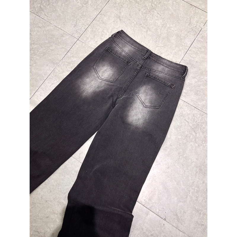 QUẦN JEANS SUÔNG RỘNG - WASH XÁM SÁNG