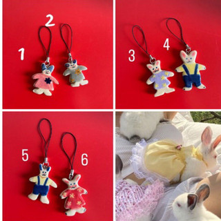 Móc khoá handmade gốm sứ mặt hình thỏ