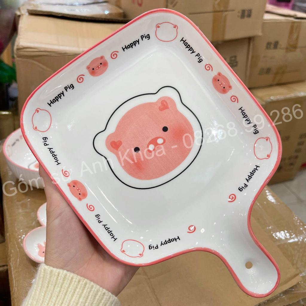 Bát Đĩa Gốm Sứ Decor, Bát Ăn Cơm, Bát Ăn Chè, Chén Dĩa Dễ Thương Bộ Bát Đĩa Heo Hồng Cực Đáng yêu Cho Bé Gomsudecor21