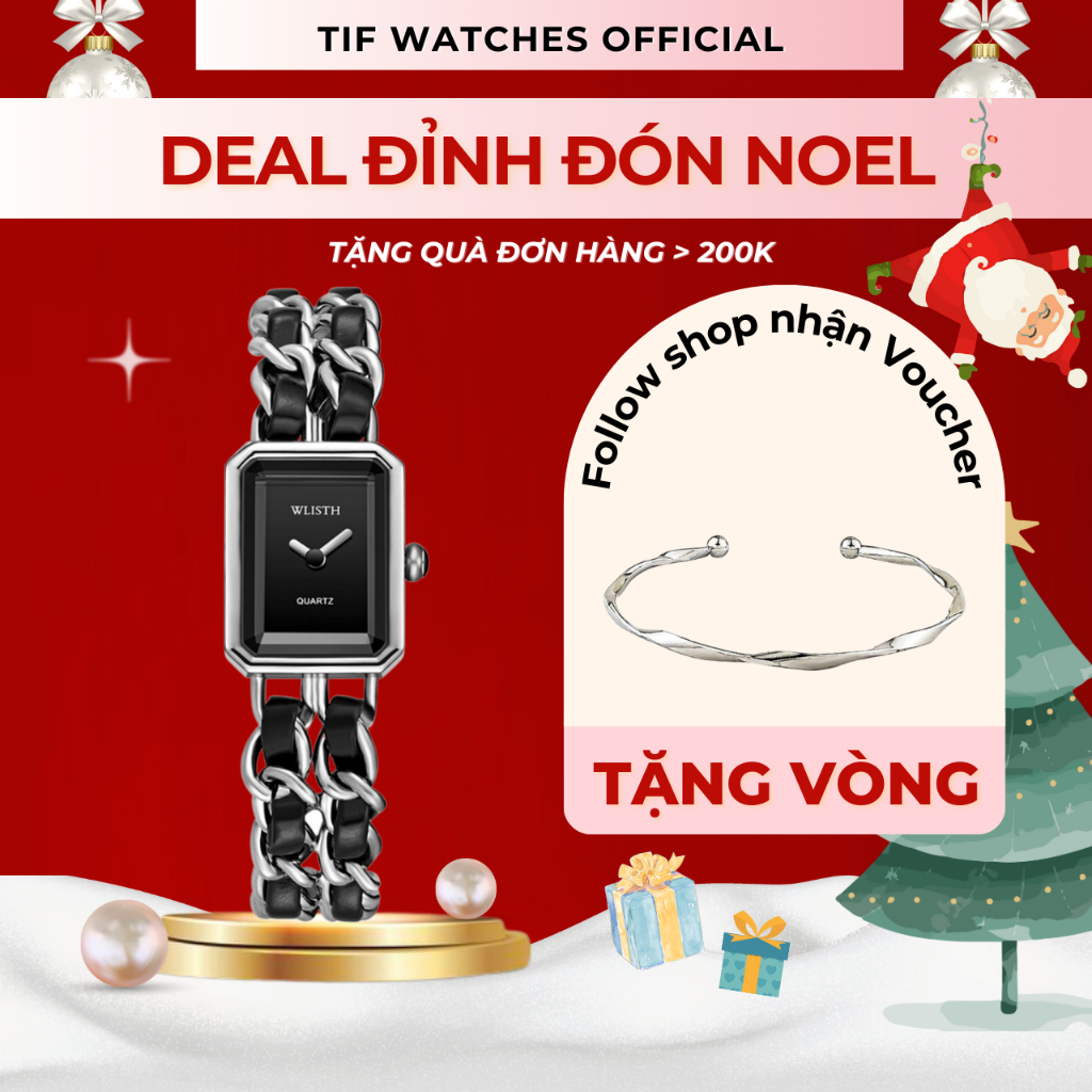 Đồng Hồ Sang Trọng LISA Tif Watches Dây Da Mix Kim Loại Sang Trọng Tinh Tế Hợp Tặng Quà