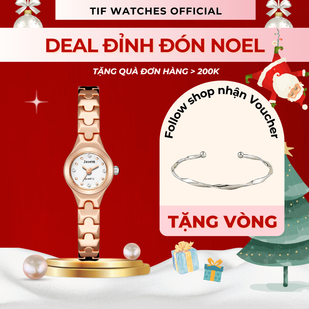 Đồng Hồ Nữ Mặt Siêu Nhỏ JUNHEE MINI Tif Watches Sang Trọng Cao Cấp Dễ Phối Đồ