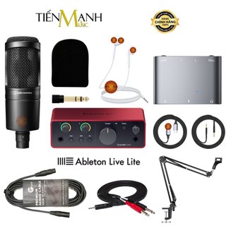 Full bộ mic hát live stream thu âm micro audio technica at2020, at2035, at2050 & soundcard điện thoại máy tính