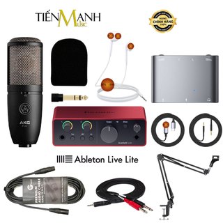 Full bộ mic hát live stream thu âm micro akg p120, p220, p420 & soundcard chính hãng điện thoại máy tính